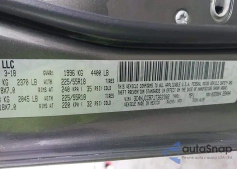 2018 Jeep Compass Limited Fwd z USA, uszkodzony, nr VIN 3C4NJCCB7JT362302